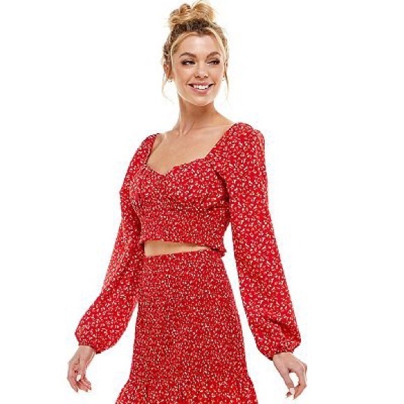 NWOT Lily Rose Long Sleeve Molded Cup‎ Top & Skirt Long Sleeve Women’s Size XS - Picture 2 of 10